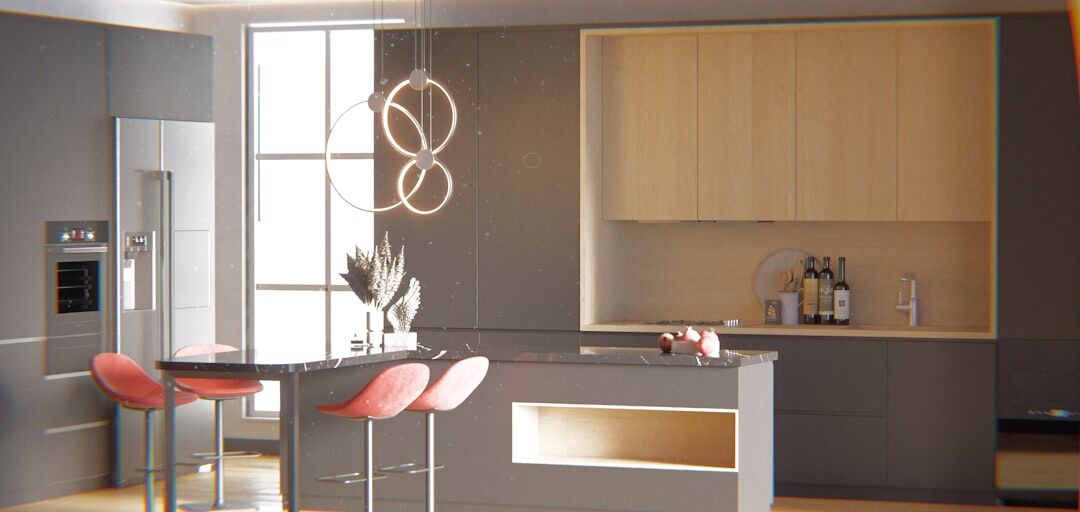 luxury kitchen with island